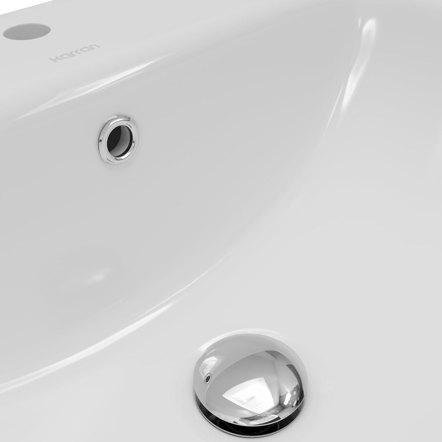 Karran Valera 21" Rectangle Top Mount Bathroom Sink in White – Vitreous China Vanity Bowl – Rear-Center Drain, Overflow, Gloss Finish – Inside Bowl 16.5" x 11.25" x 5.5" – VC-204-WH