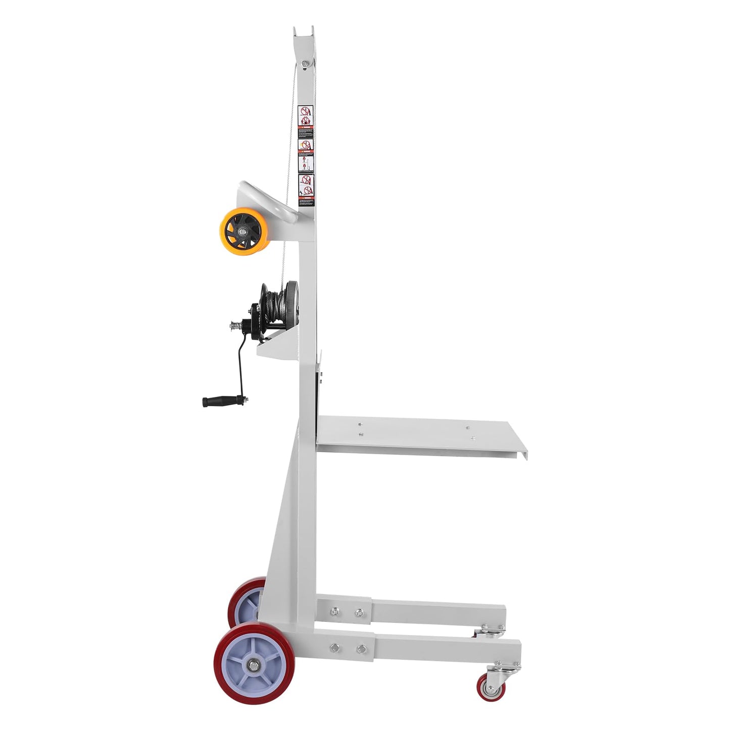VEVOR Material Lift Winch Stacker, 400 lbs Capacity Pallet Truck Dolly, 51.1 in Max Lifting Height Manual Winch Stacker, Multifunctional Manual Pallet Truck Stacker with Wheels and Adjustable Plate