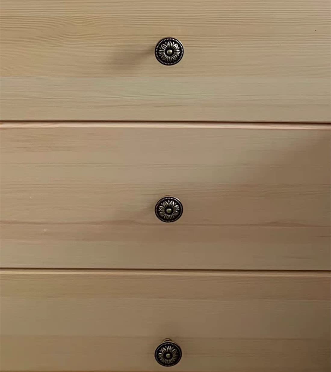 bnafes Pull Handle Metal Flower Shape Cabinet Drawer Door Knob Bronze Tone (Pack of 10)