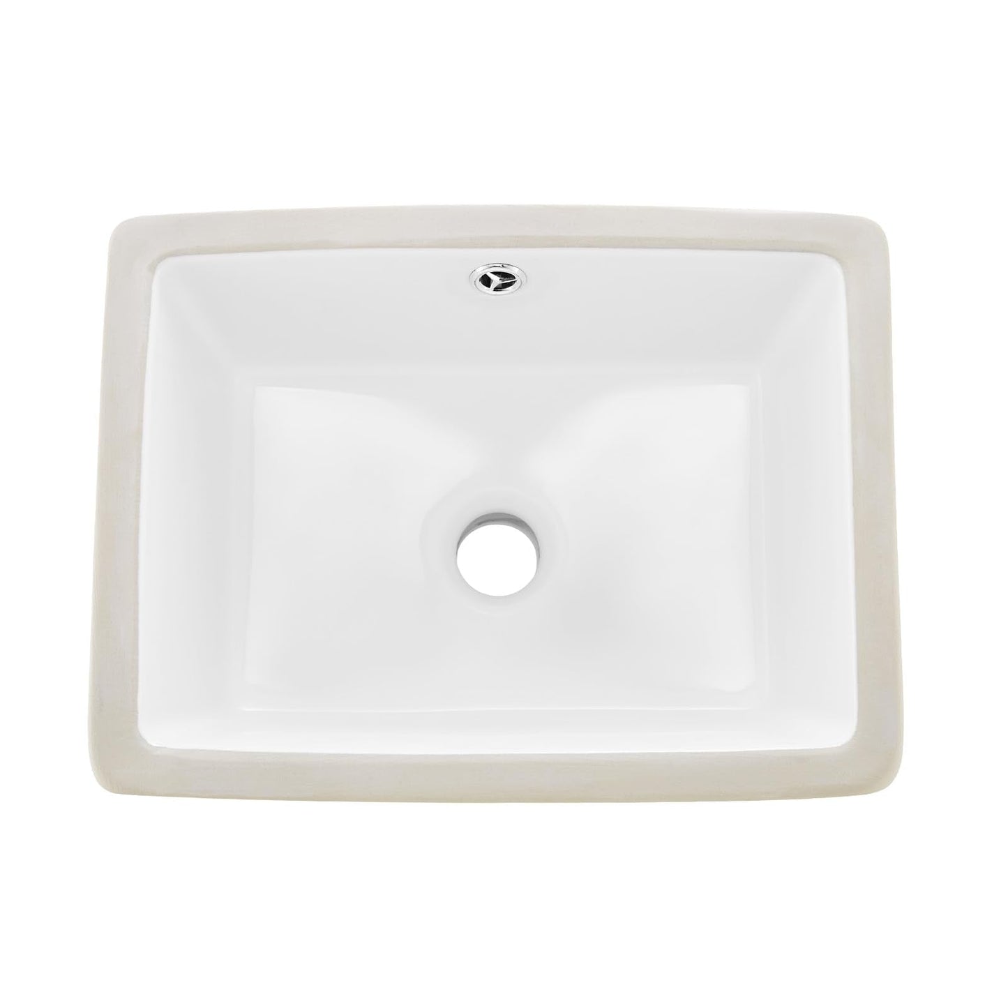 VEVOR Undermount Bathroom Sink, 15.75 x 12.01 Inch Rectangular White Ceramic Vessel Sink with Overflow Hole, Under Counter Drop in Modern Lavatory Vanity Bath Wash Bowl Basin, Rectangle Small Space