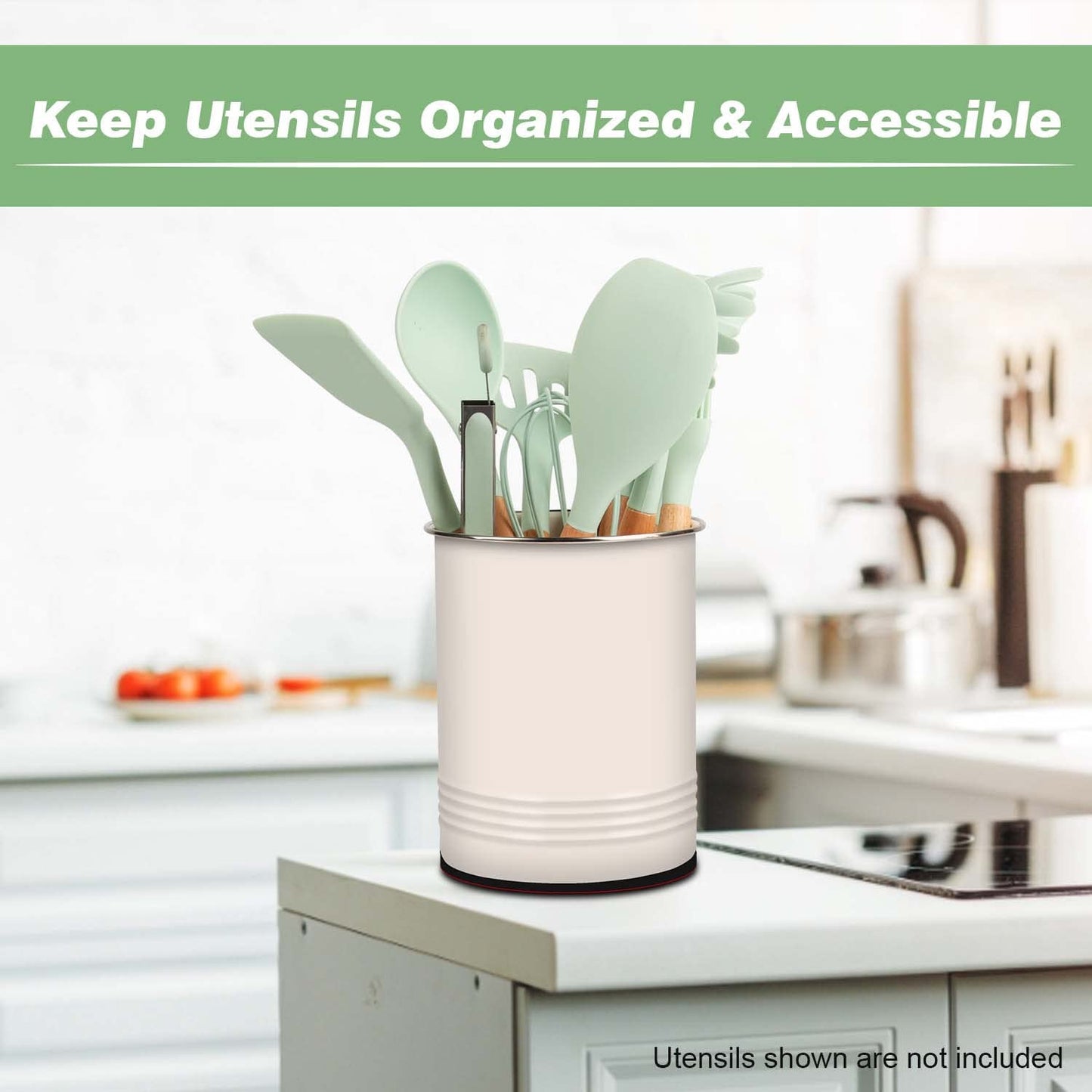 Safoner Magnetic RV Utensil Holder - Portable Cutlery Organizer for Campers and RV with Adhesive Magnet, white
