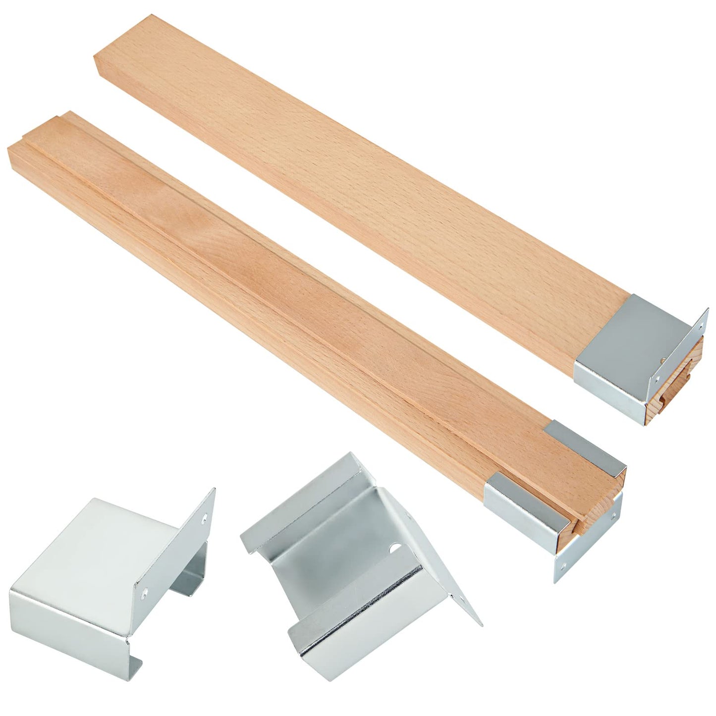 DAJAVE 6PCS 16 Inch Wood Drawer Slides Bottom Mount, Classic Traditional Wood Center Guide Track with Metal Slide Glides, Wooden Drawer Glides Rails Replacement Part for Drawer