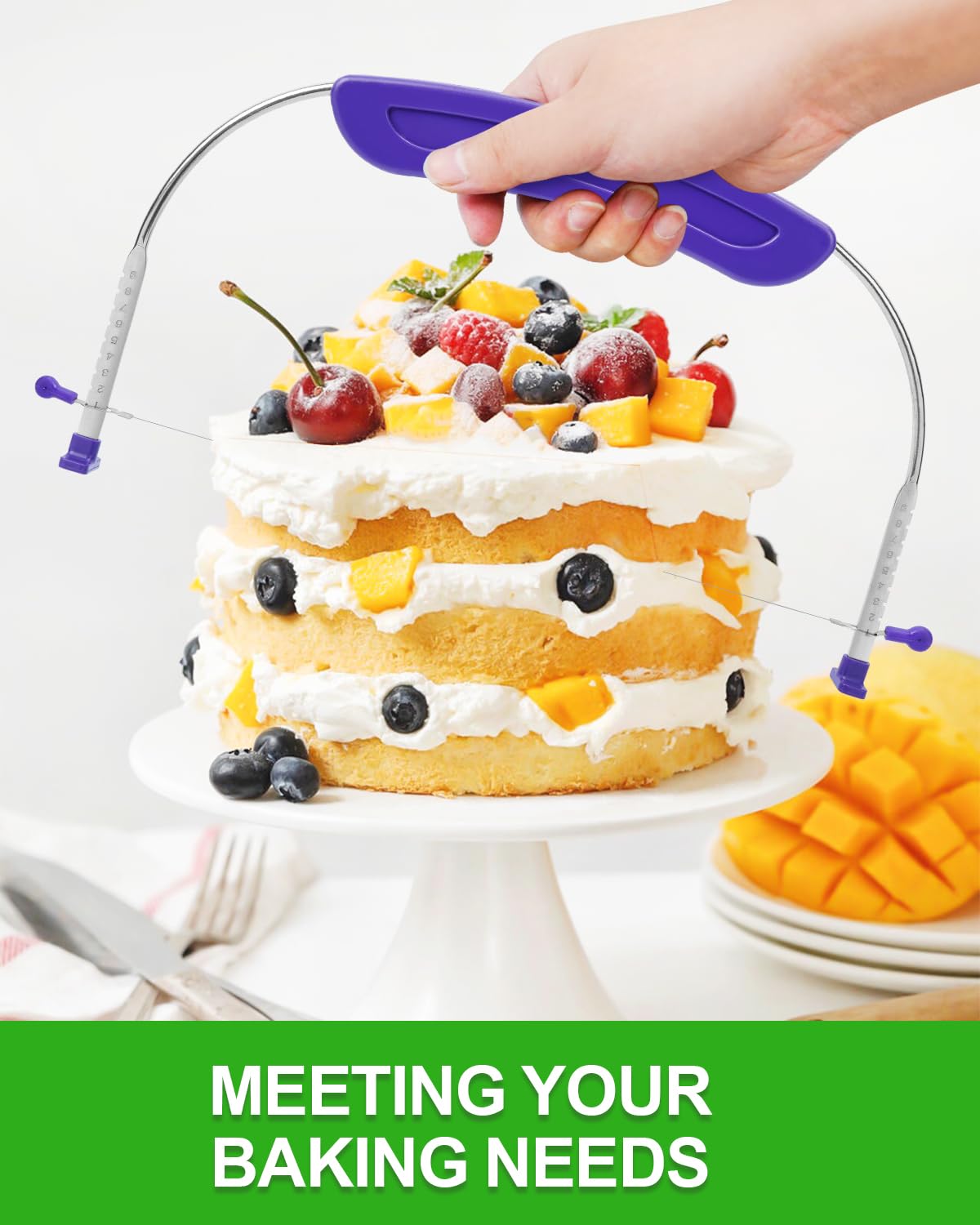 PROKITCHEN Cake Leveler, Cake Leveler & Slicer, Adjustable Cake Cutter Slicer Leveler, Cake Layer Slicer, Layer Cake Wire Cutter for Wedding Birthday Suitable for 10 Inch Cake Slicer For Even Slices