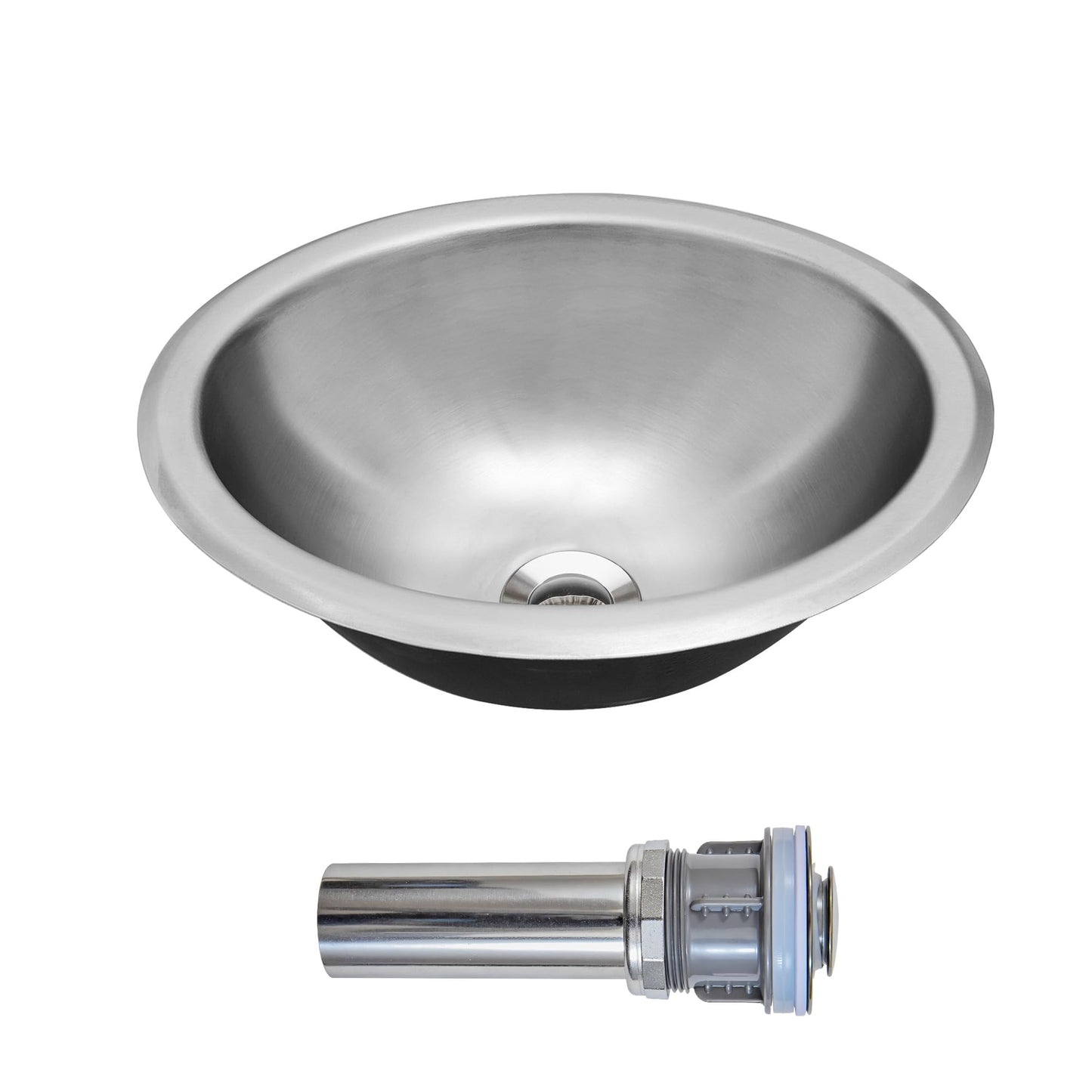 LQS Oval RV Kitchen Sink Stainless Steel, Stainless Steel Bar Sink, 13.39" x 10.63" Small Bathroom Kitchen Sink, 5.12" Depth, RV Kitchen Bar Sink with Sink Drain Assembly