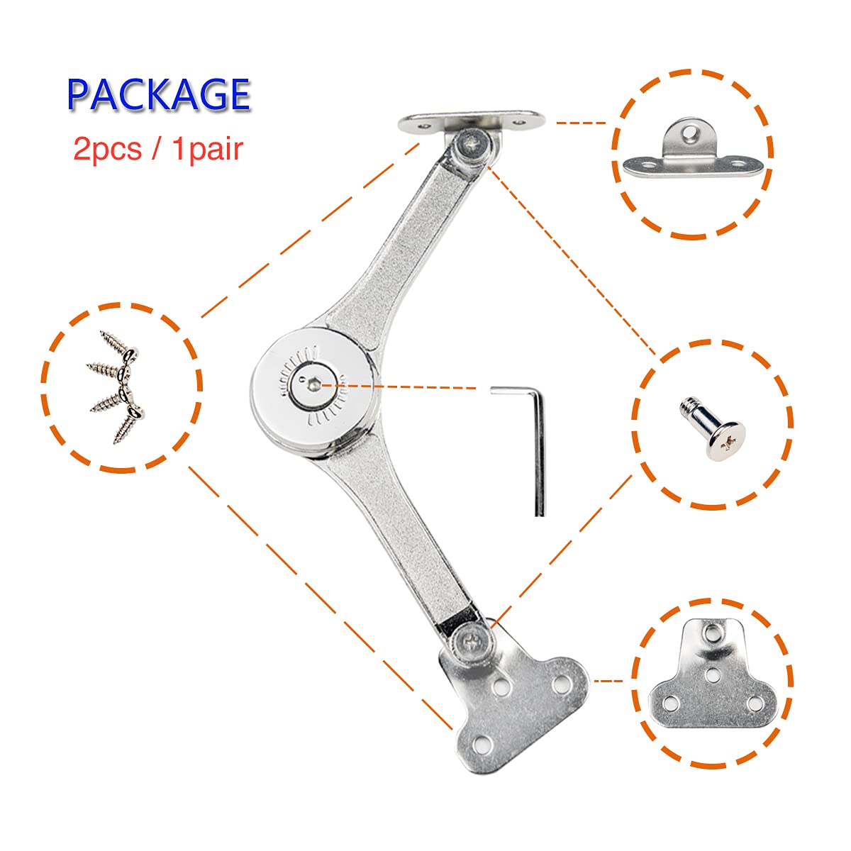 Toy Box Hinges Soft Close - Lid Support Heavy Duty Chest Soft Close Hinges for Wooden Box, Support 50lb/2pcs (APFFSY)
