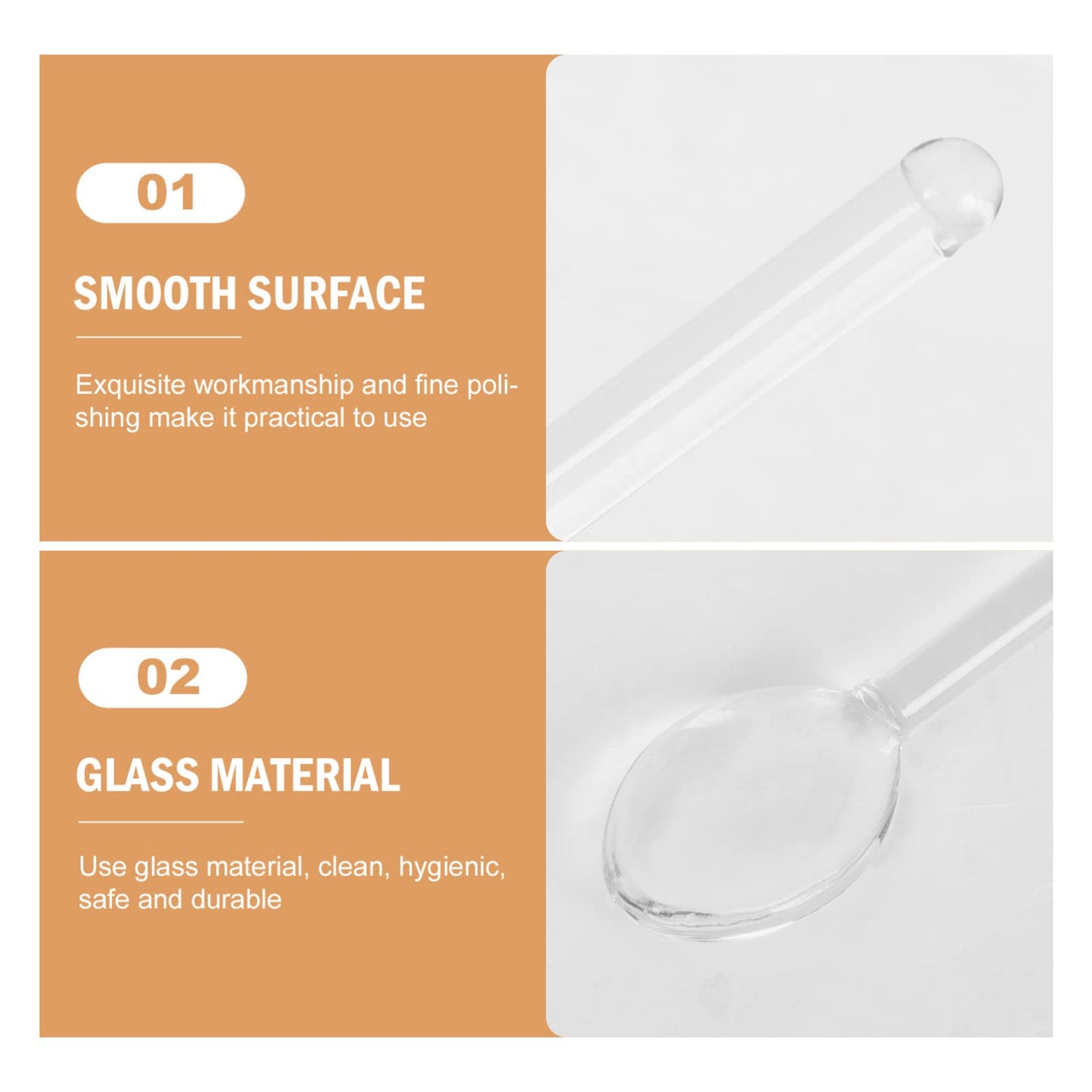 STOBAZA 6Pcs Coffee & Espresso Spoons Glass Stirring Teaspoons 5.58 Inches Stirring Rod Mixing Spoon Ice Tea Stirrers for Coffee Tea Sugar Home Bar Party, Clear