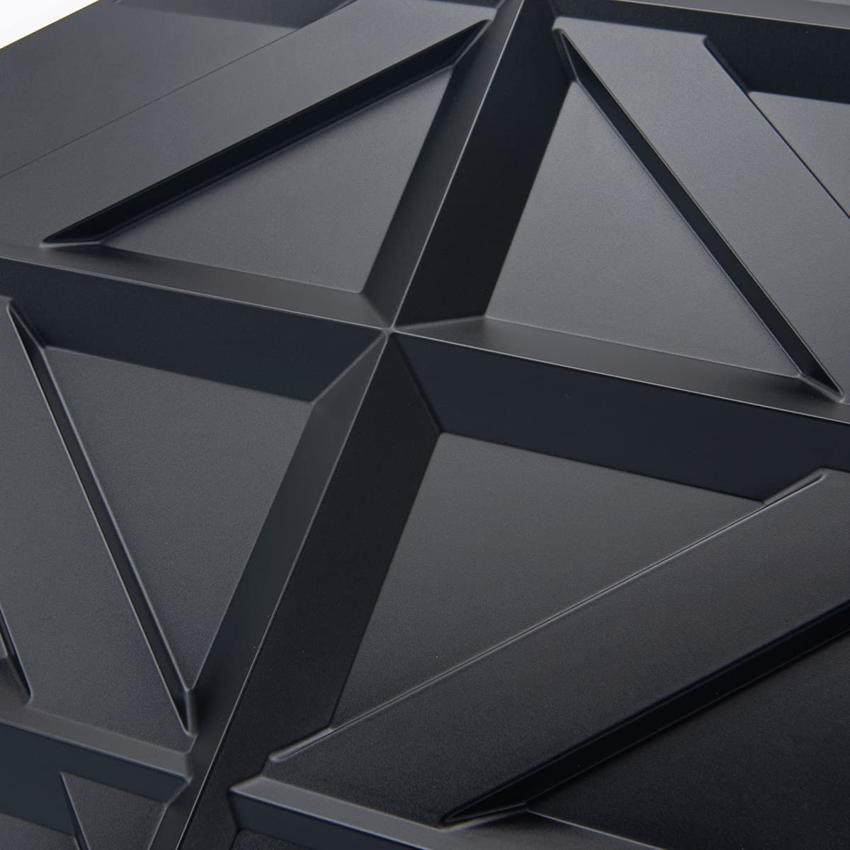 Art3d PVC 3D Wall Panel, Decorative Wall Tile in Black 12-Pack 19.7"x19.7"