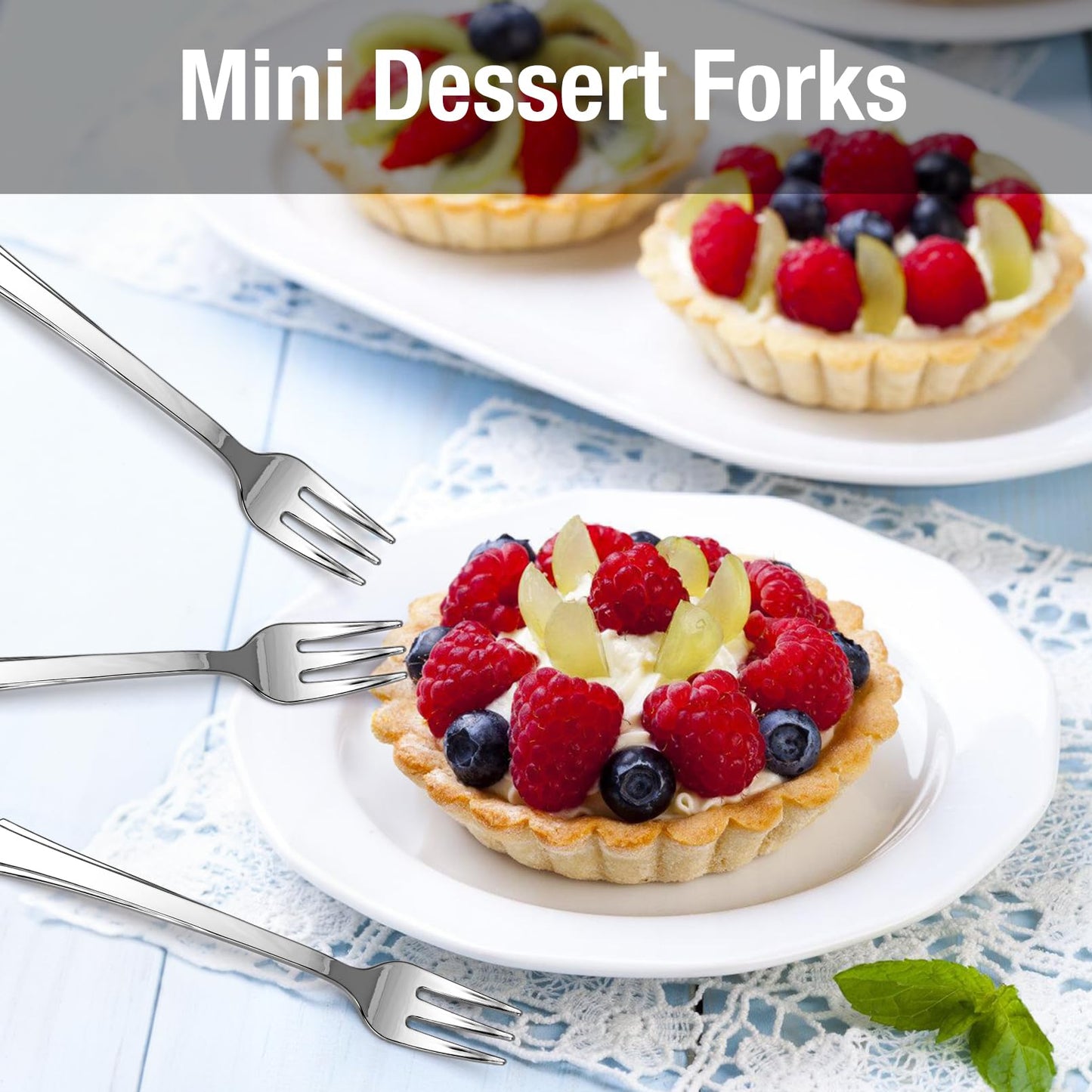 Loccmat 200 Pieces Mini Plastic Forks,Silver Plastic Mini Forks,4 inch Mini Dessert Forks,Mini Plastic Tasting Forks,Mini Appetizer Forks for Desserts,Cake,Fruit