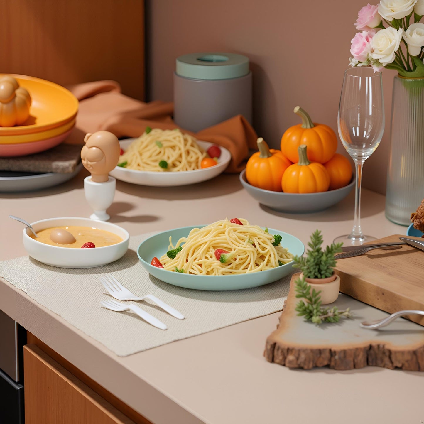 Luckore 10 inch Deep Dinner Plates Set of 8 Wheat Straw Plates, Unbreakable Dinner Dishes Alternative for Plastic Microwave and Dishwasher Safe for Kitchen with 4 Colors Classic Bright