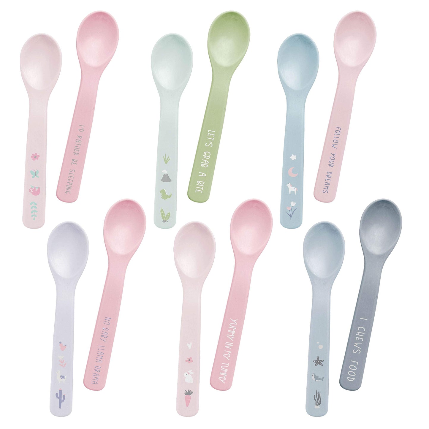 Stephen Joseph Baby Silicone Spoon Set, First Stage Feeding Spoons for Infants, Spoon Set Encourages Self-Feeding, Toddler Feeding Spoons, BUNNY