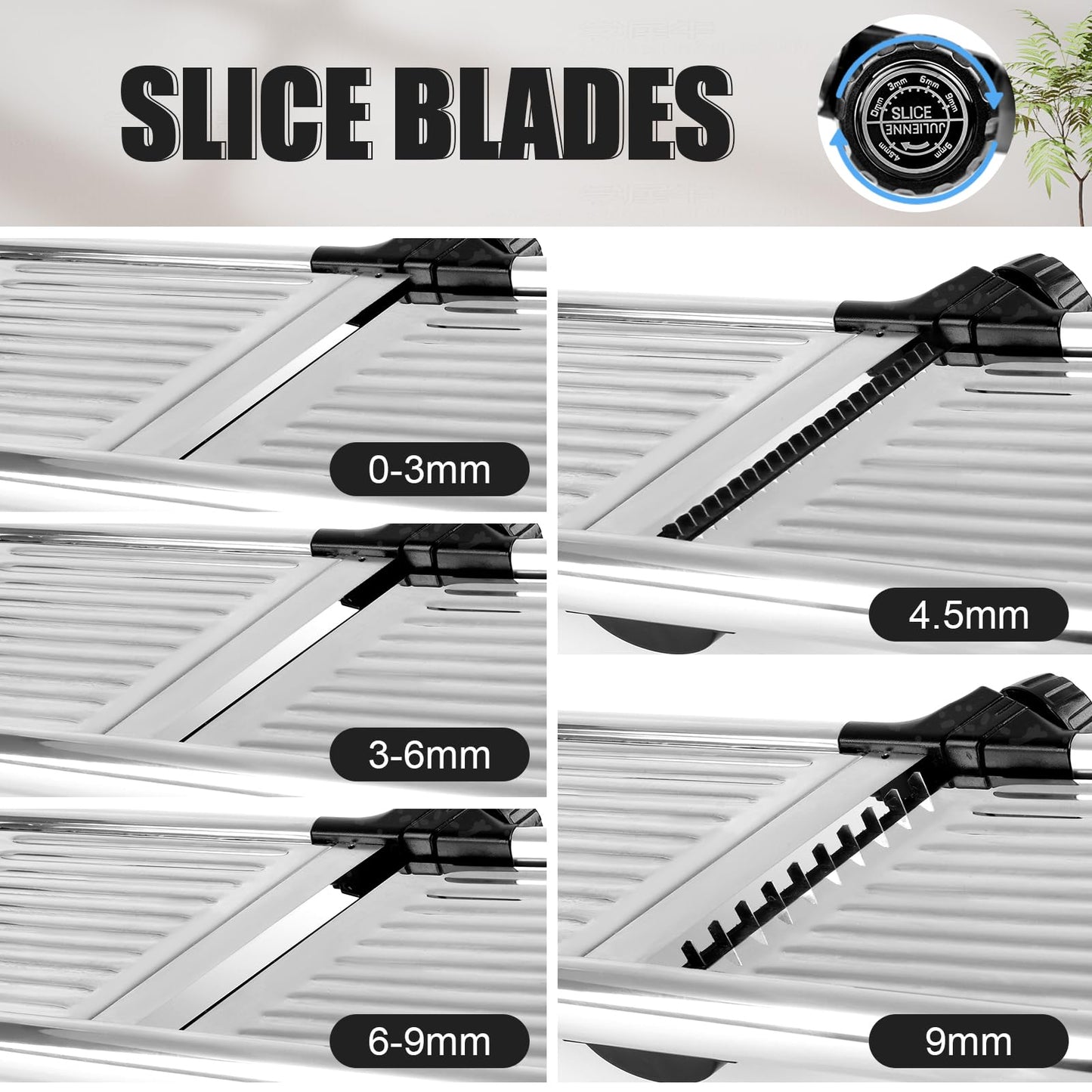 NIOSAVM commercial Mandoline Slicer,Stainless Steel Vegetable Slicer,non-slip mandoline slicer for kitchen,Keto,Potato,cucumber,4 Blades & Cut-Resistant Gloves(Includes Brush & Cloth).