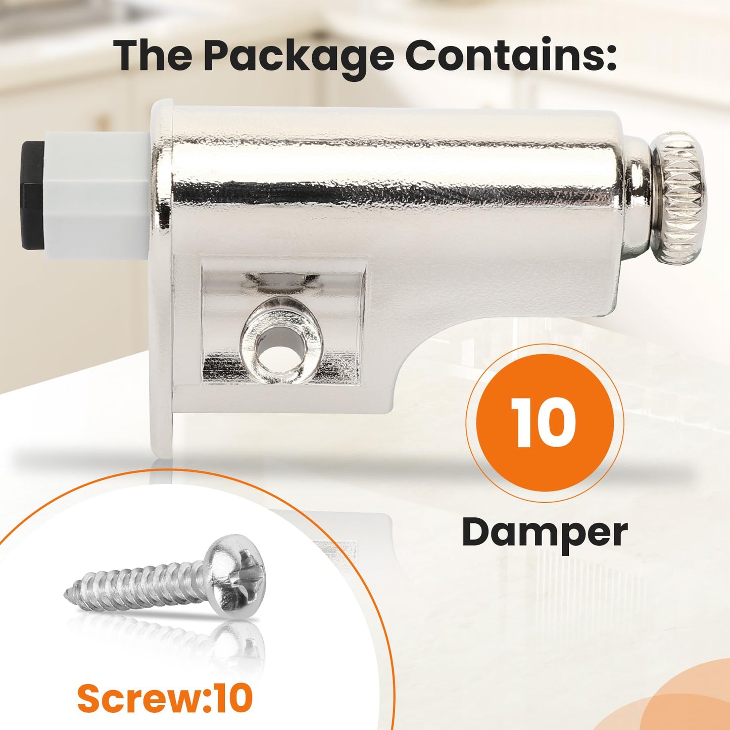 10 Pcs Soft Close Damper for Cabinet Doors/Wardrobe Doors,Adjustable Hydraulic Buffer,Noise Reduction & Smooth Closure,Universal Fit for Kitchen, Bathroom & Furniture(Includes Matching Screws)