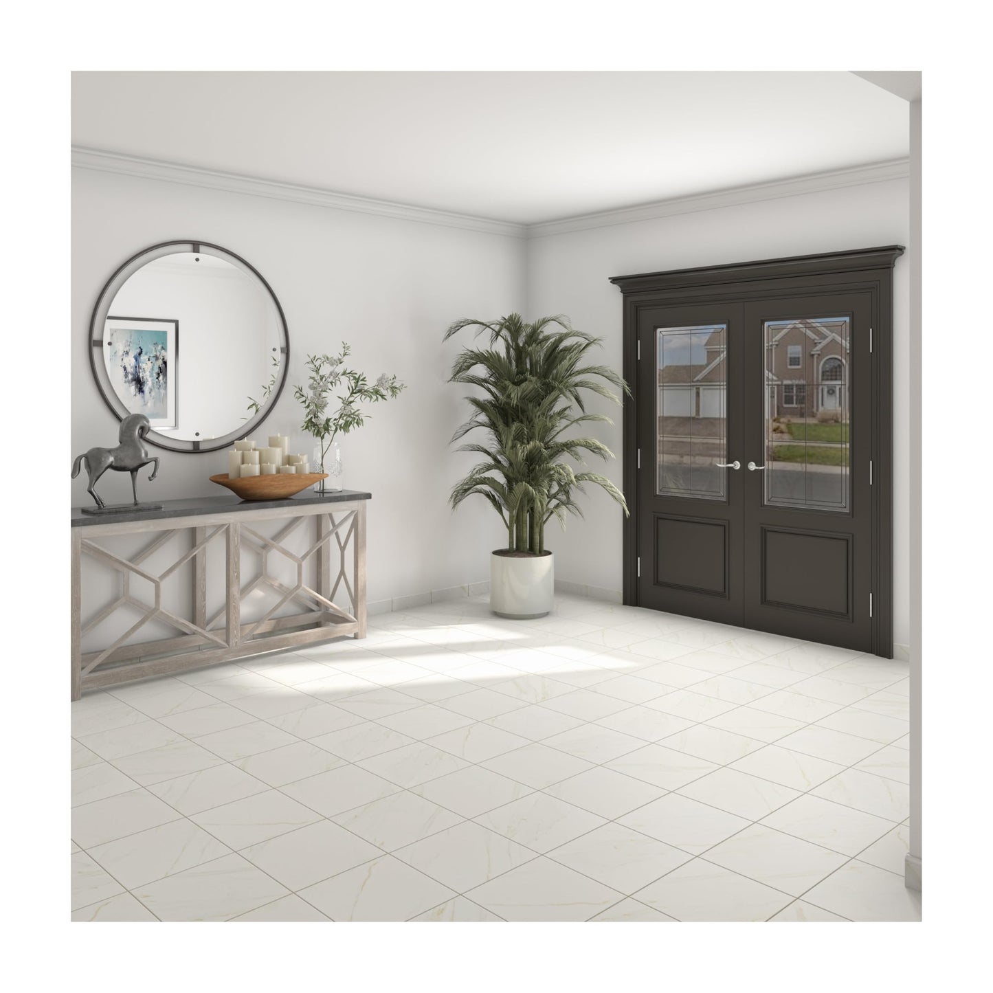 Daltile Florentine 12" X 12" Glazed Porcelain Floor Tile in Carrara (13 PC Per Carton) (12.22 SQFT Per Carton)