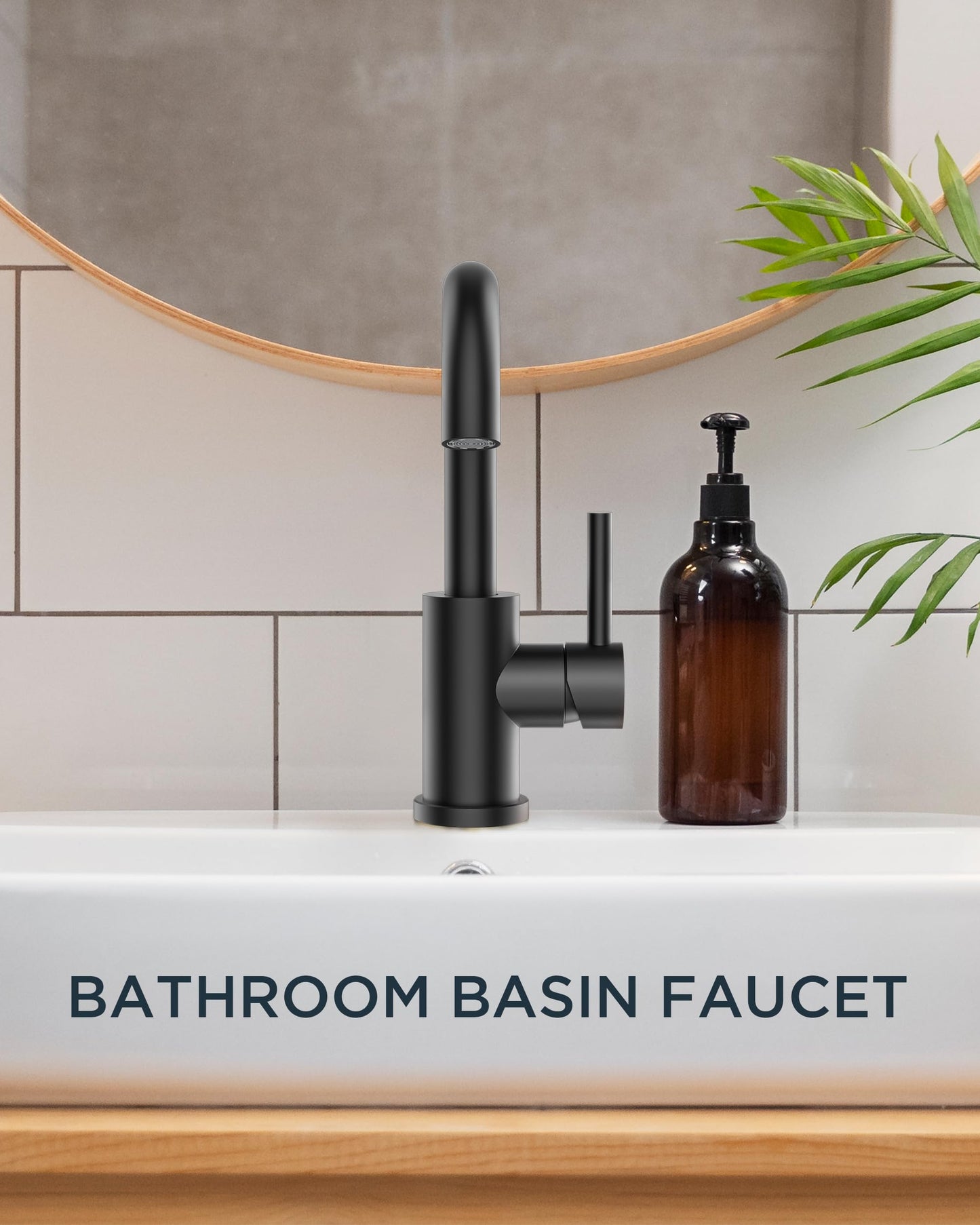FORIOUS Black Bathroom Faucet 1 or 3 Hole Sink Single Handle, 360° Swivel Gooseneck Spout, Matte Finsh, Leak-Free, with cUPC Supply Line and Pop Up Drain, Suitable for Bar Kitchen RV Vanity