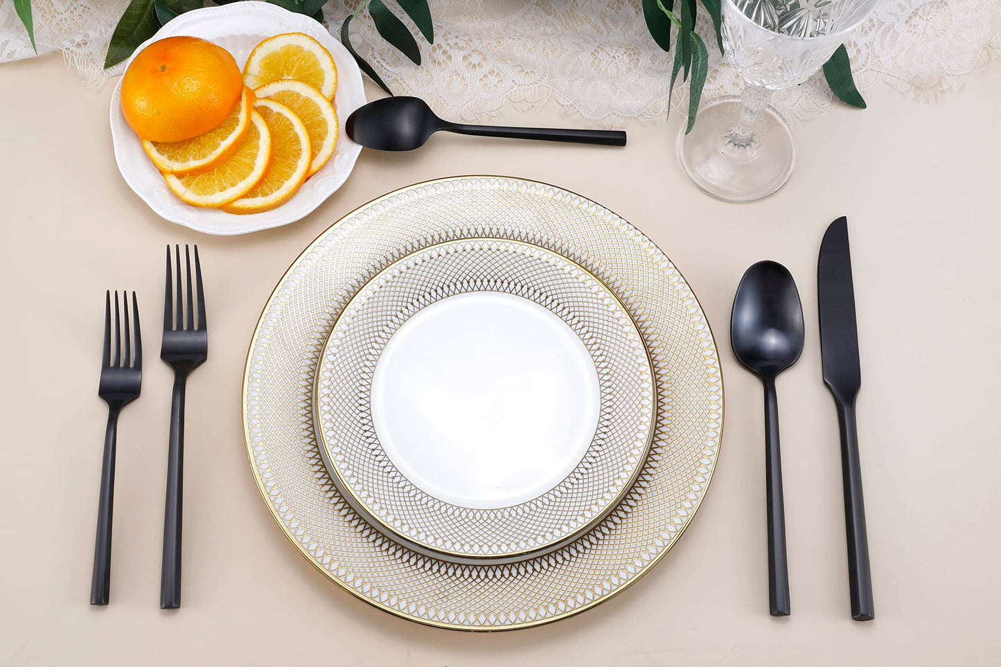 DEACORY Silverware Set Flatware Set Matte Black Cutlery Set Brushed Finished Hexagon Handle Heavy Stainless Steel 20 Pieces Dishwasher Safe Service for 4