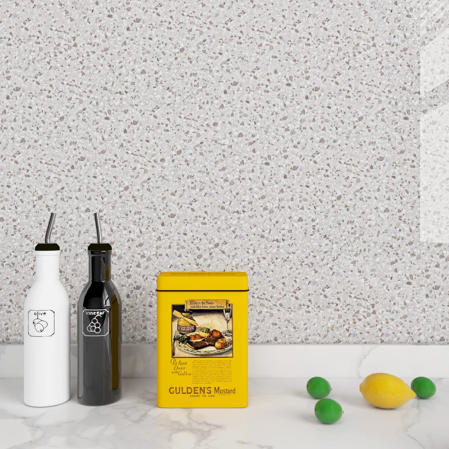 FunStick 24"x200" Granite Contact Paper for Countertops Waterproof Grey Granite Peel and Stick Countertops for Kitchen Bathroom Marble Wallpaper for Table Cabinets Adhesive Vinyl Removable Wall Paper