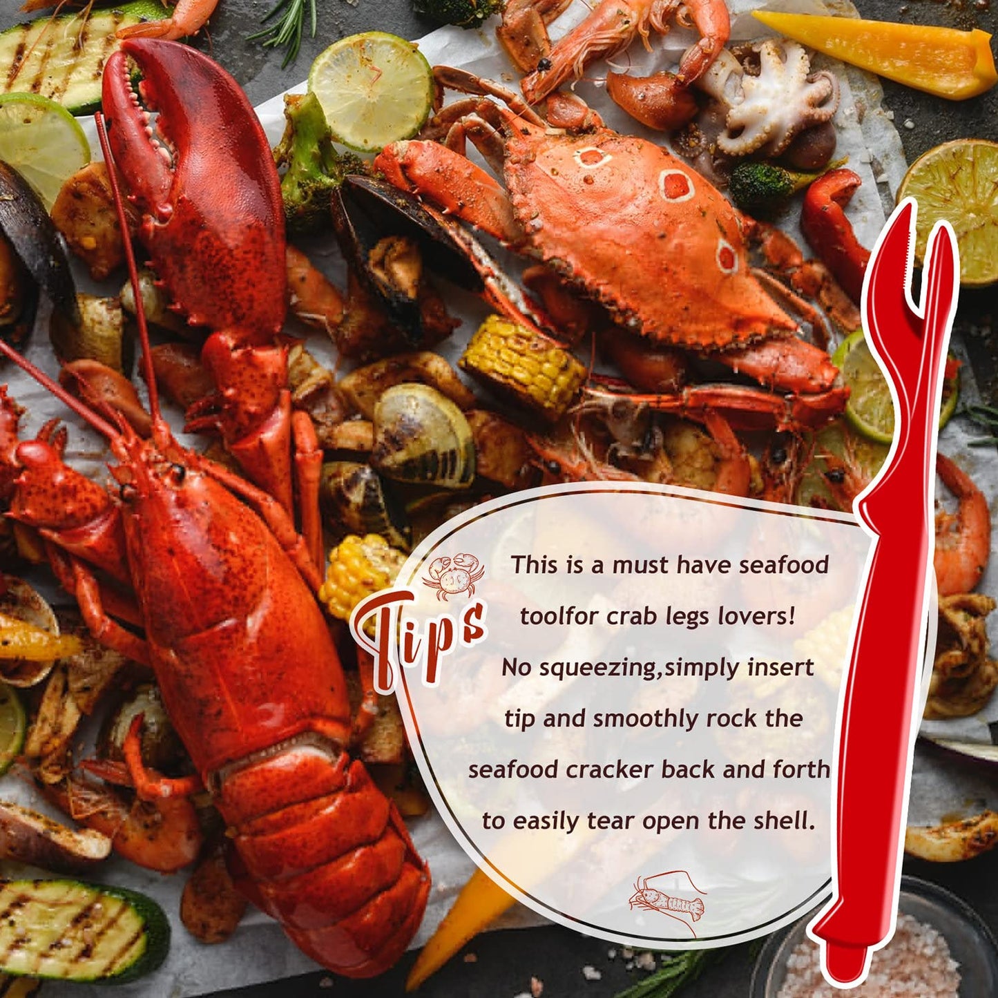 36Pcs Crab Legs Crackers, Crab Tools Set Crackers Picks Tools for Lobster, Crawfish, Prawns, Shrimp, Easy Opener Shellfish Picks Knife, Seafood Tool
