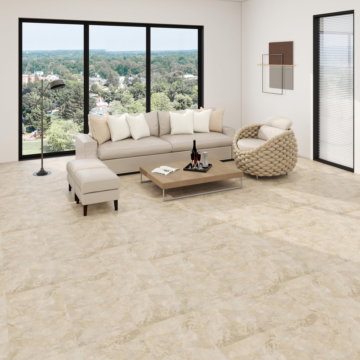 Dotfloor 30-Pack 30Sq Self Adhesive Vinyl Floor Tiles - 12x12 Inch Peel and Stick Floor Tile, Waterproof & Thicker Marble Pattern Flooring, Removable Tiles for, Bathroom, Bedroom (Pattern Marble)