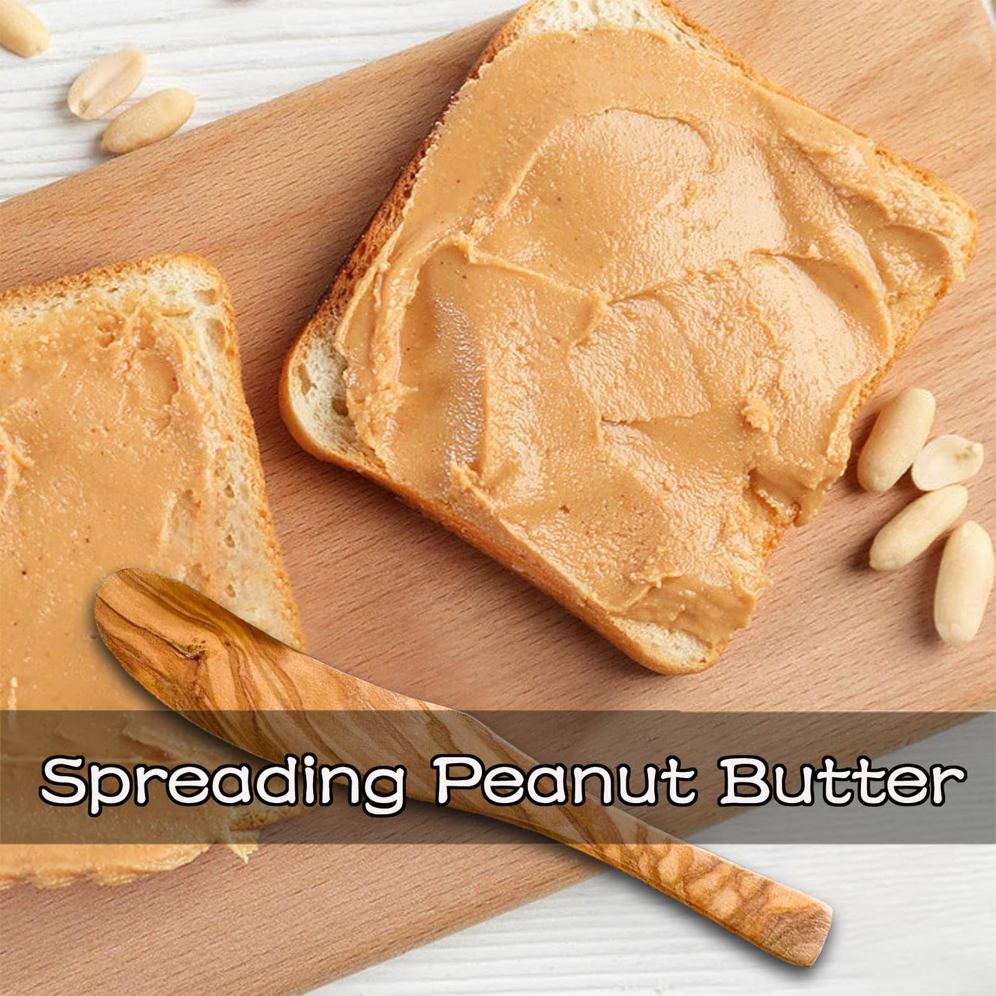 Olive Wooden Butter Knife Spreader, Handmade 6.8 Inch Peanut Butter Knives for Jam, Cheese, Cream, Bread Sandwich Spreaders, Mini Spreader Serving Utensil Set for Breakfast Picnic (3PCS Butter Knives)