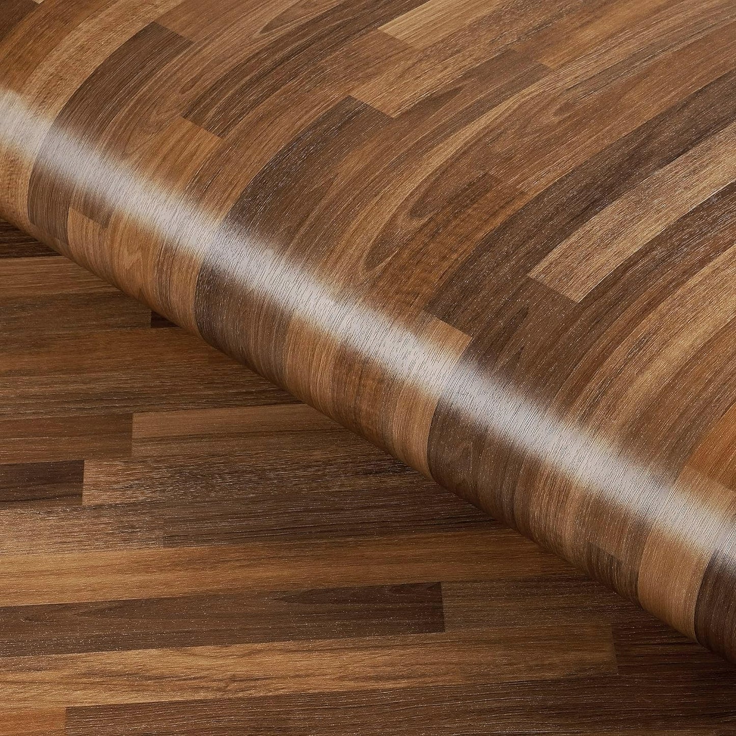 FunStick Thick Butcher Block Contact Paper for Countertops Waterproof Self Adhesive Brown Wood Wallpaper Peel and Stick Wood Grain Contact Paper Removable Wood Wallpaper for Table Cabinets 12"x200"