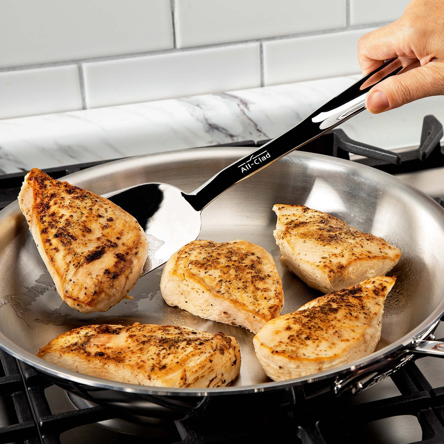 All-Clad Specialty Stainless Steel Kitchen Gadgets Turner Kitchen Tools, Kitchen Hacks Silver