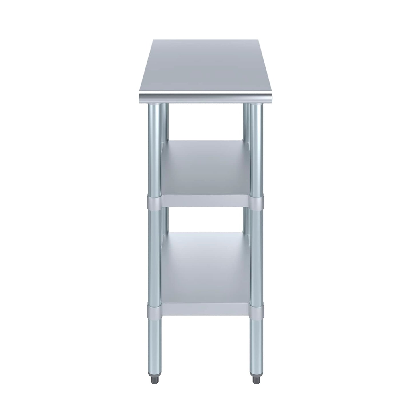 Stainless Steel Work Table with 2 Shelves | Metal Utility Table | Commercial & Residential NSF Utility (Stainless Steel Table with 2 Shelves, 15" Long x 24" Deep)