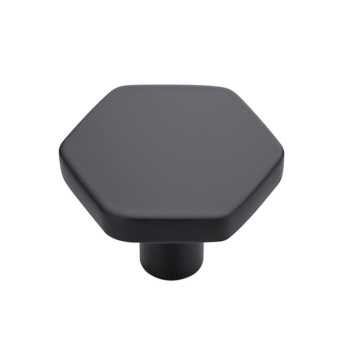 Home Expert Black Cabinet Knobs 1 Pack Solid Kitchen Cabinet Knobs Hexagon 1.1'' Flat Black Knobs for Kitchen Cabinets and Drawers Matte Black Dresser Knobs