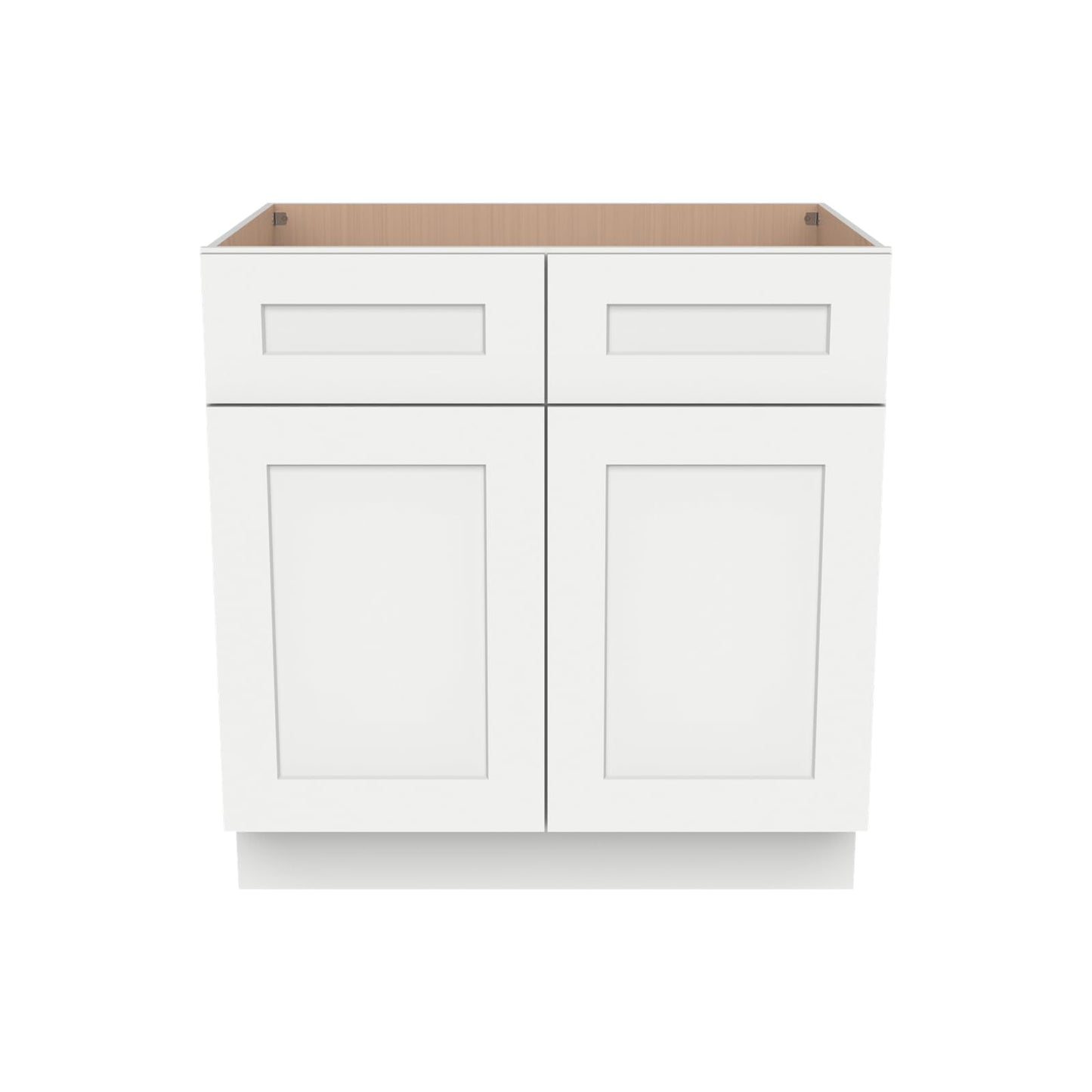 HCIOAN Solid Wood Frame Shaker Style RTA Sink Base Cabinet - 2 Doors, 1 False Drawer for Kitchen, Bathroom Vanity, Office, Washroom (SK-Origami White, 42" W x 24" D x 34.5" H)
