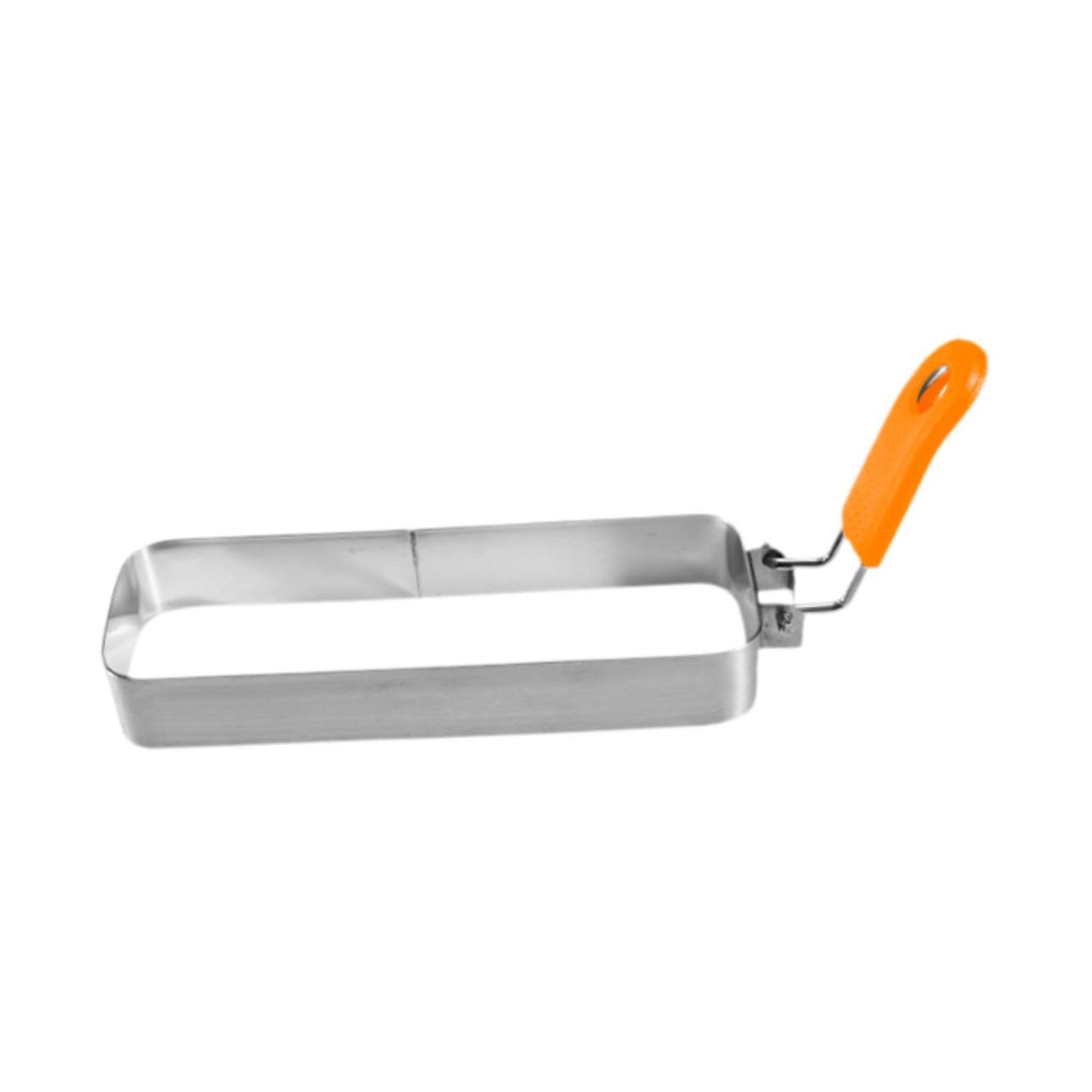 IEUDNS Egg Stainless Steel with Handle Muffin Omelette for Griddle Pan Crumpet s Rectangle Griddle Cooking Shape, Orange Handle