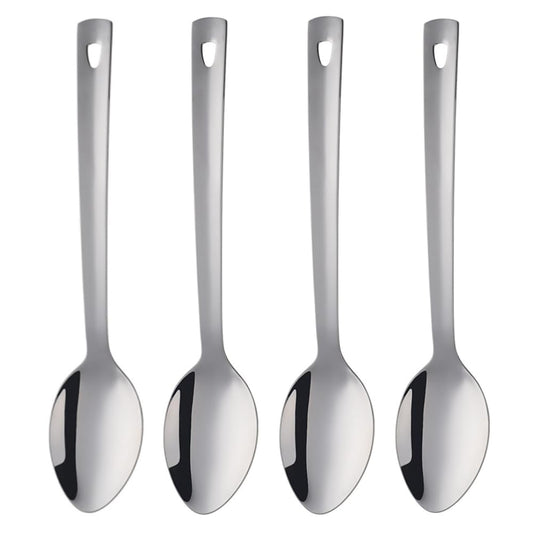 13-Inch Serving Spoon Set of 4, Stainless Steel Buffet Banquet Spoon，Silver Long Handle Serving Spoons for Catering, Kitchen Dishwasher safe