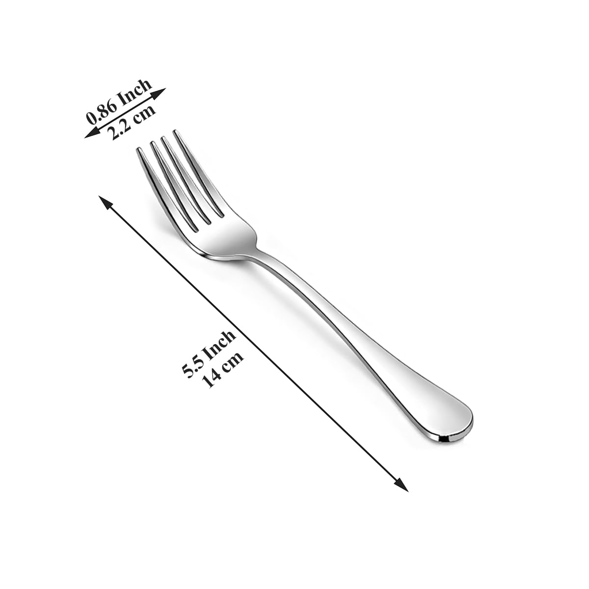 Dessert Forks Set of 24, Stainless Steel 5.5“ Cake Fork for Cocktail, Dessert, Cake, Tea, Fruit, Cheese, Appetizer Small Forks for Party, Hotel, Restaurant, Cafes