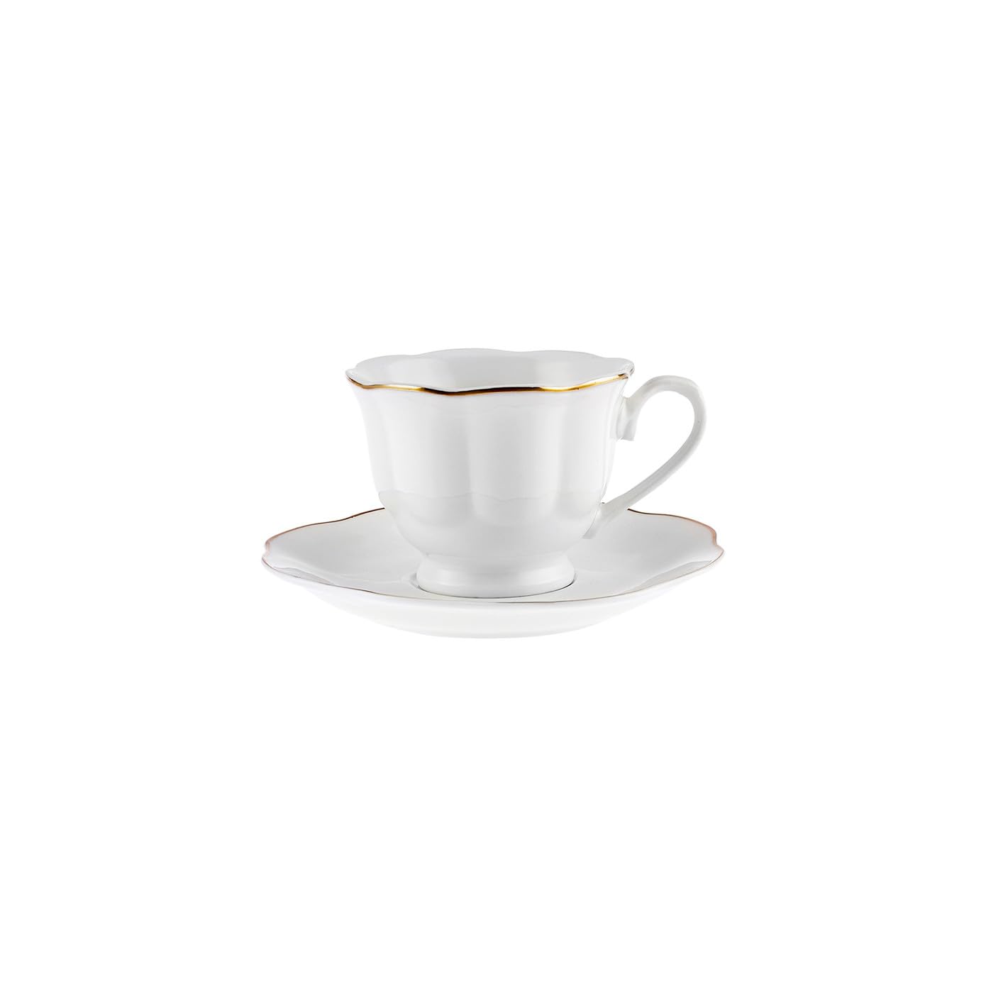 KARACA Çan Turkish Coffee Cup Set for 6 People - 12 Piece Cups with Saucers - Small Porcelain Espresso Set - Ideal for Serving Greek, Arabic Coffee (3 fl oz)
