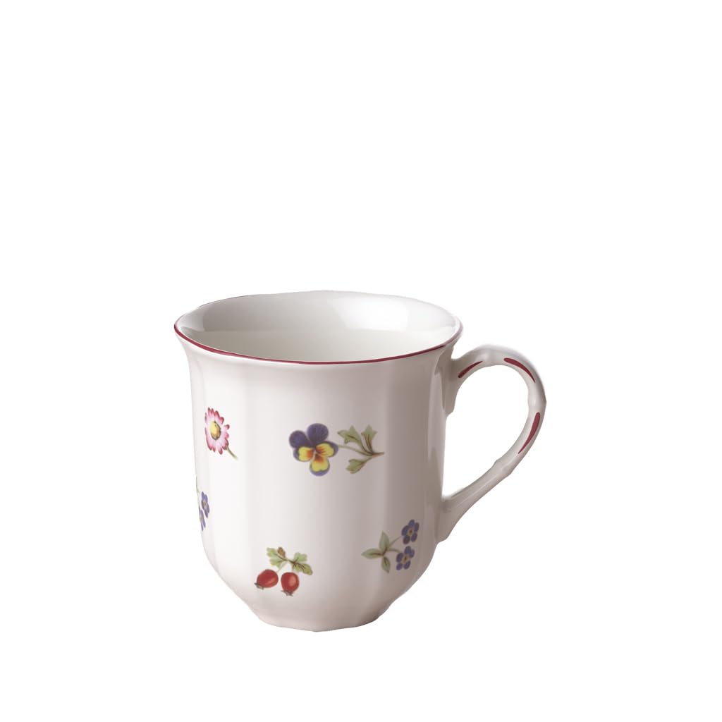 Villeroy & Boch Petite Fleur Coffee Mug, Premium Porcelain, Made in Germany, 10 oz Capacity, White/Colorful
