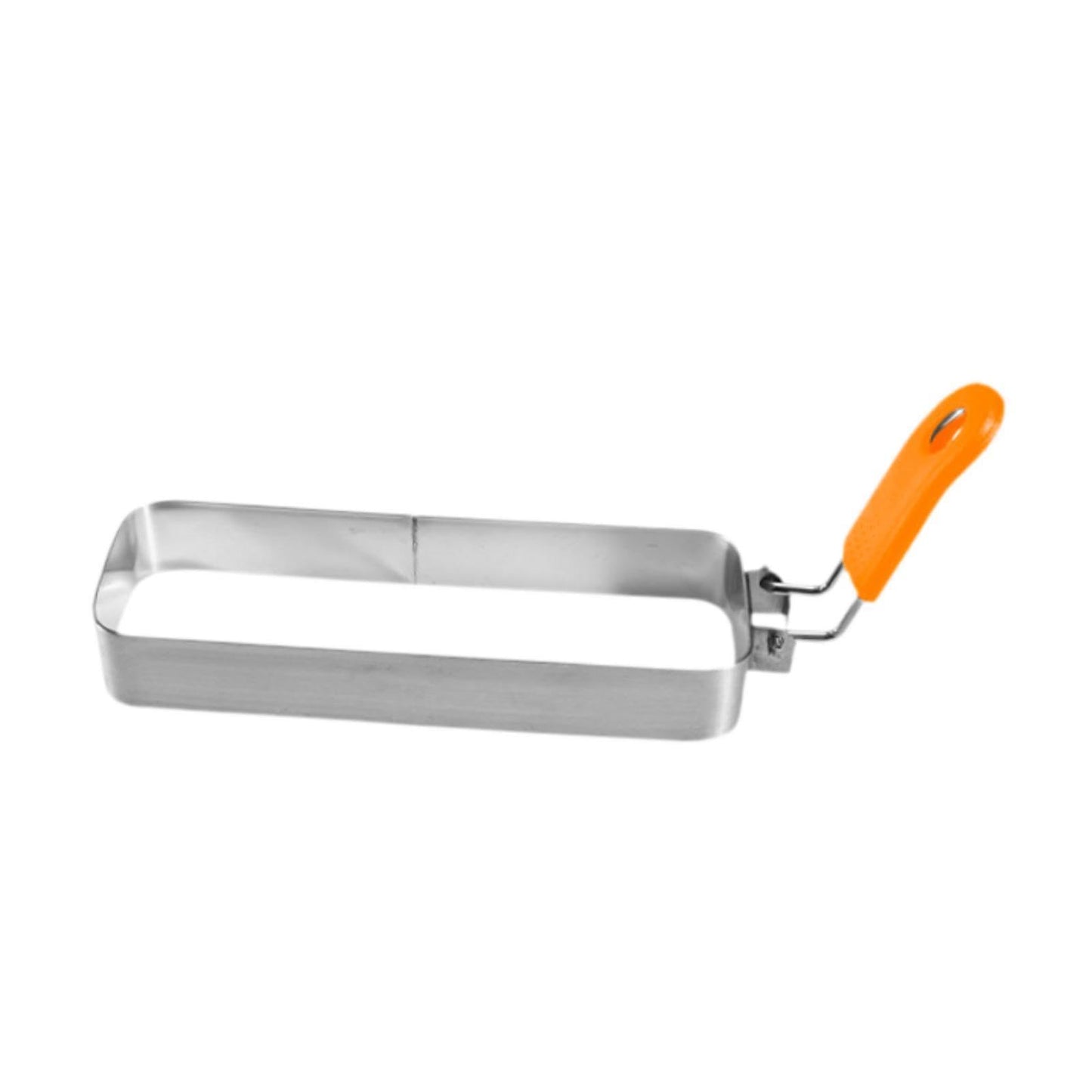 IEUDNS Egg Stainless Steel with Handle Muffin Omelette for Griddle Pan Crumpet s Rectangle Griddle Cooking Shape, Orange Handle
