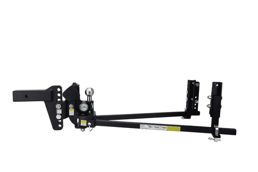 Weigh Safe TrueTow Heavyweight Distribution Hitch - Adjustable 6" Drop with 2" Shank - Built-in Scale to Measure Tongue Weight & Distributed Tongue Weight with 4-Area sway Control - 18,500 lbs GTW