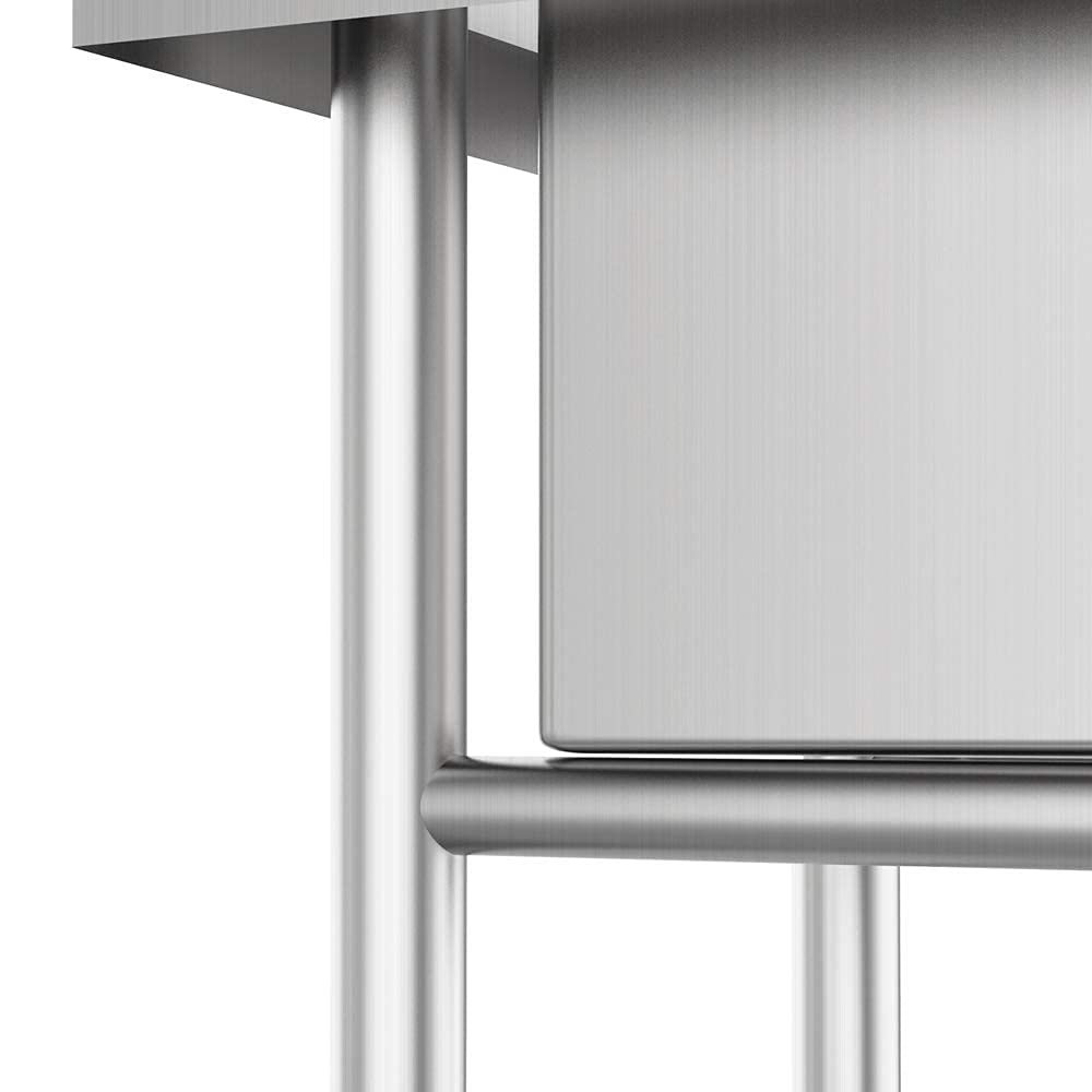 Bonnlo 3-Compartment NSF 304 Stainless Steel Utility Sink Commercial Grade Laundry Tub Culinary Sink for Outdoor Indoor, Garage, Restaurant, Kitchen, Laundry/Utility Room - 39” W x 18” D x 40.2” H