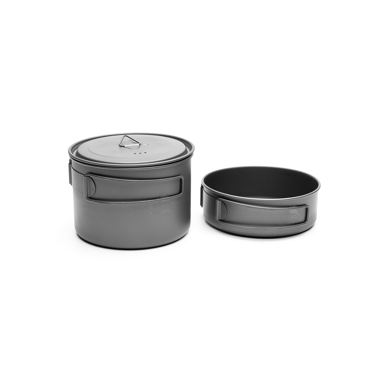 TOAKS Titanium Compact Cookset 2pcs – 800ml Pot and 400ml Pot with Lid，Seamless Nesting Design for Backpacking, Camping, and Outdoor Cooking