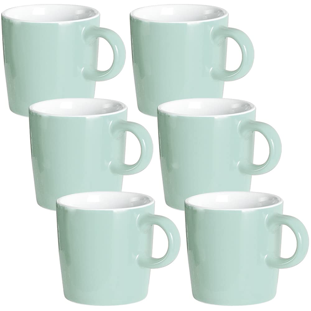 homEdge Mini Porcelain Espresso Cup, 4 Ounces / 120 ml Tiny Coffee Mugs Ceramic Demitasse for Espresso, Tea- Set of 6, Turquoise