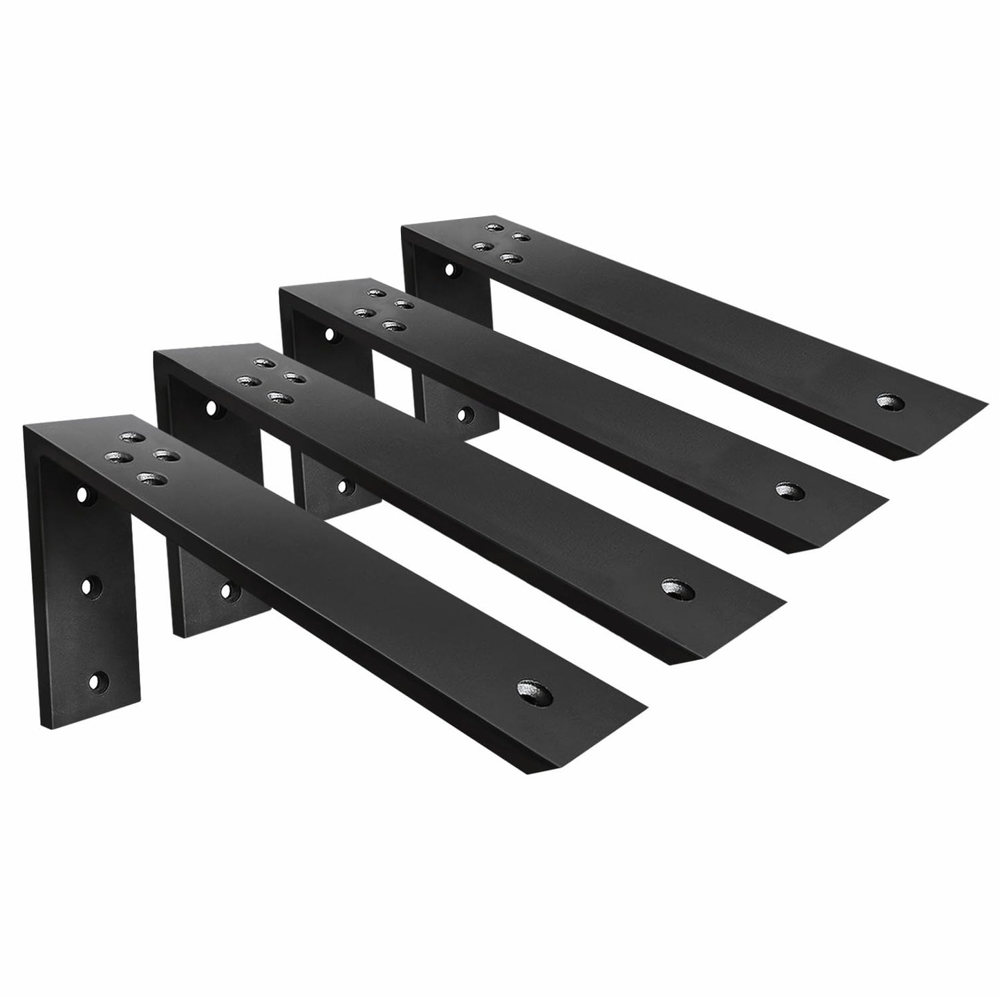 Countertop Support Brackets 4 Pack L Bracket Countertop Brackets 12" x 6" x 2.5" Heavy Duty 3/8" Thick Shelf Brackets Metal Corbels L Shape Bracket for Wood Shelf/Quartz/Granite/Concret Countertops