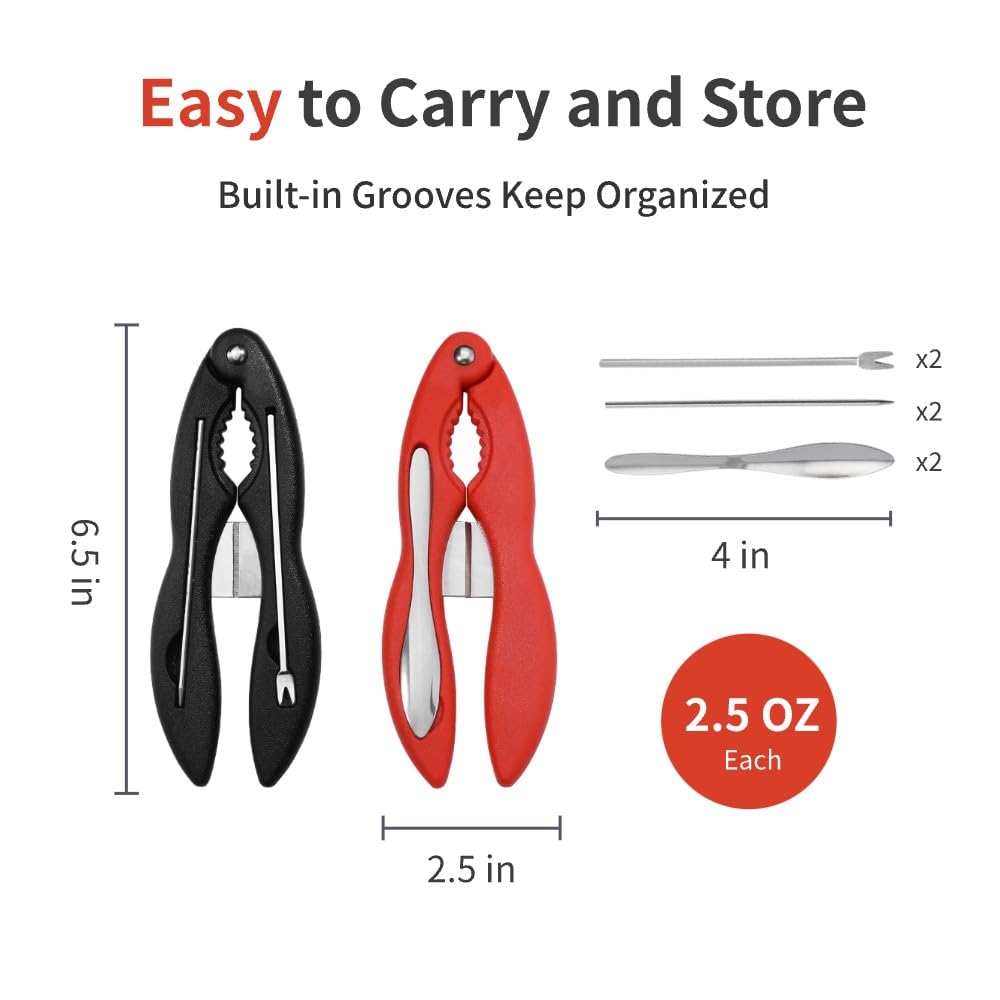 ADORAMBLING 2PCS Crab Crackers and Tools Multifunctional Crab Leg Crackers Efficient Lobster Crackers Sturdy Seafood Crackers and Tools Portable Lobster Crackers and Picks Set Crab Claw Crackers