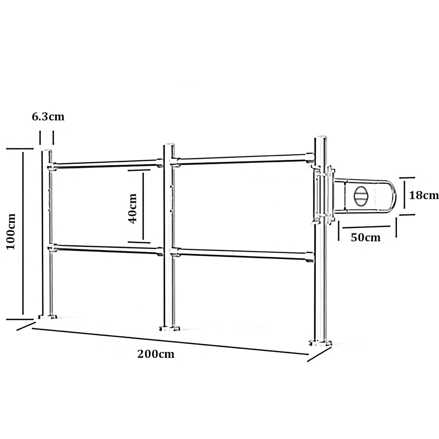 JIIPOREGJ Stainless Steel Supermarket Cashier Counter Safety Gatespring-Loaded Automatic Swing Door for Librarysmall 1-Way Pedestrian Access.Silver-200X100Cmx6.3Cm