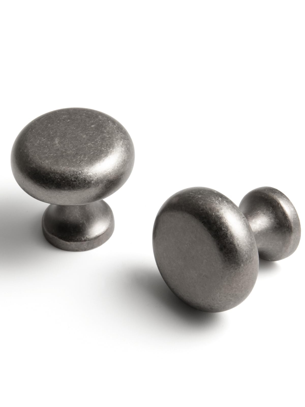 BEILEIOU Antique Silver Cabinet Knobs Classic Vintage Retro Drawer Knobs Kitchen Cupboard Bathroom Dresser Cabinet Bar Drawer Knobs Hardware Handles Zinc Alloy (5, Antique Silver, Knob)