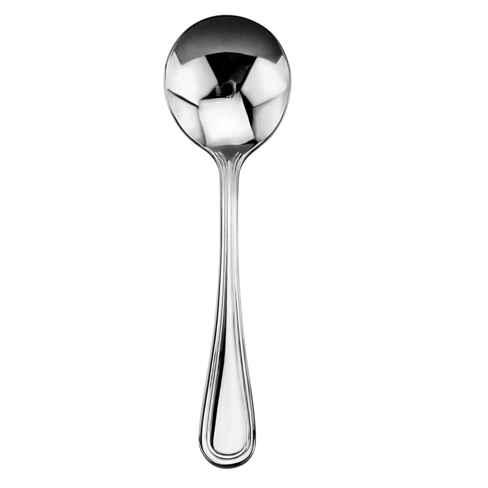 New Star Foodservice Slimline Pattern 18/0 Stainless Steel Bouillon Spoon, 5.7-Inch, Set of 12, Commercial Grade