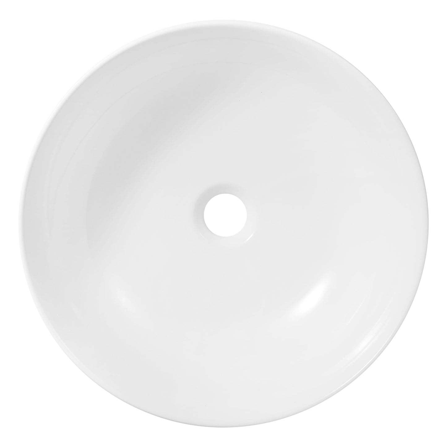JONATHAN Y SNK1008A Modern Round Ceramic Vessel Sink, 15.5" White Bathroom Sink Above Counter, Contemporary Porcelain Vanity Sink Bowl, Art Deco Vanity Top Basin for Lavatory and Powder Room