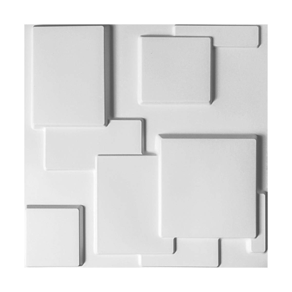 Art3d Decorative Tiles 3D Wall Panels for Modern Wall Decor, Magic Square-White, 12 Panels 32 Sq Ft