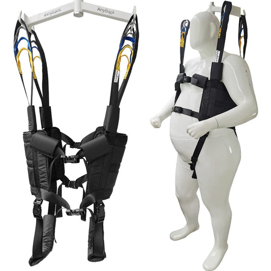 Patient Lift Sling Medical Aid Standing Transfer Belt Walking Strap Heavy Duty Carrier Fold Up Full Body Get Up Sit to Stand Assist for Elderly Senior AnyBack Black