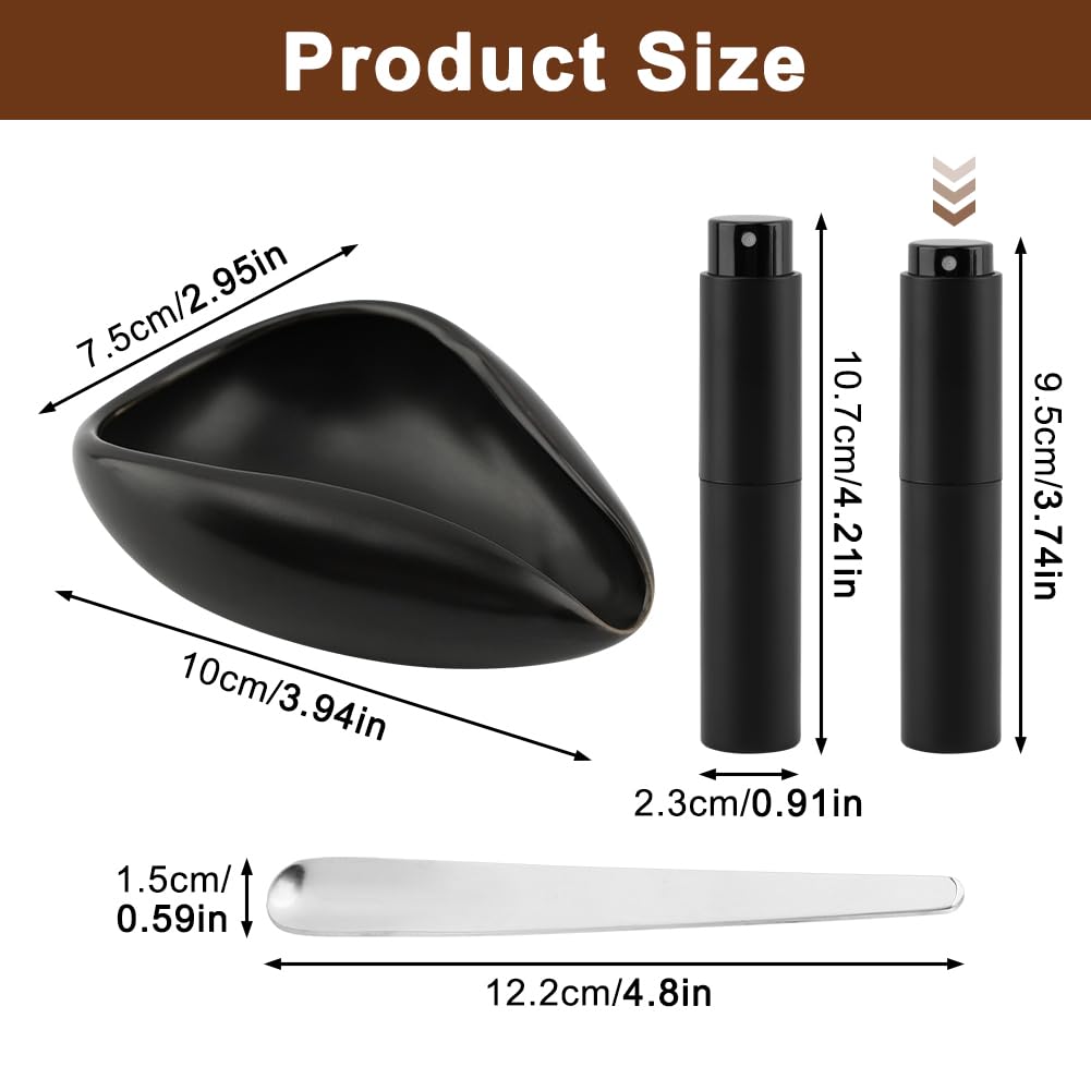 2 Pcs Coffee Bean Dosing Cup (25g) with Spray Bottle Set, Ceramic Espresso Tools for Precise Measuring & Static Control, Perfect for Home & Cafe Use
