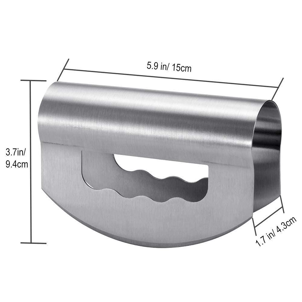 Salad Knife Chopper with Protective Cover - Stainless Steel Salad Cutter, Double Blade Chopping Knife, Mezzaluna Salad Chopper for Salad and Vegetable Mincing