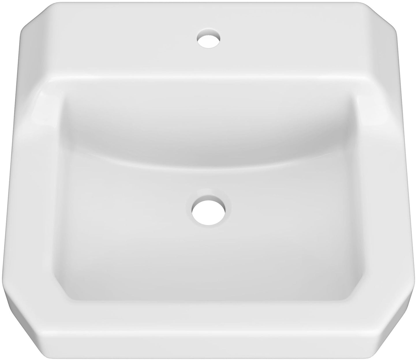 PROFLO PF5411 19-5/8" Rectangular Vitreous China Wall Mounted Bathroom Sink with Overflow and 1 Faucet Hole at 0" Centers - White