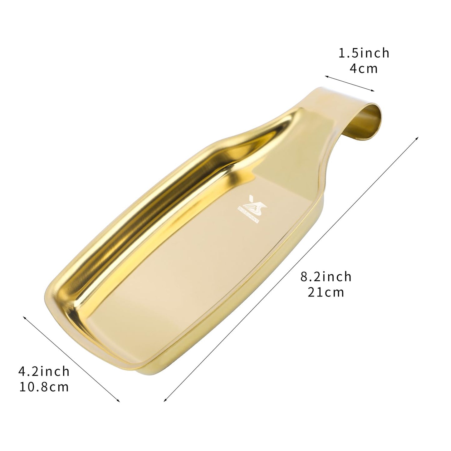 MSY BIGSUNNY Stainless Steel Utensil Tray Spoon Rest Holder for Stove Top, 2 Pack Stainless Steel Spoon Rest, Golden